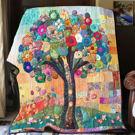 Floral Tree Of Life Patchwork WU0502015CL Quilt