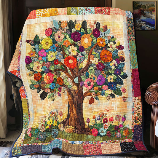 Floral Tree Of Life Patchwork WU0502019CL Quilt