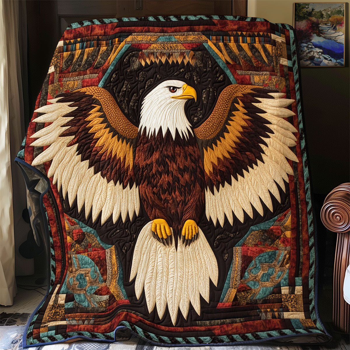 Flying Bald Eagle WU1102061CL Quilt