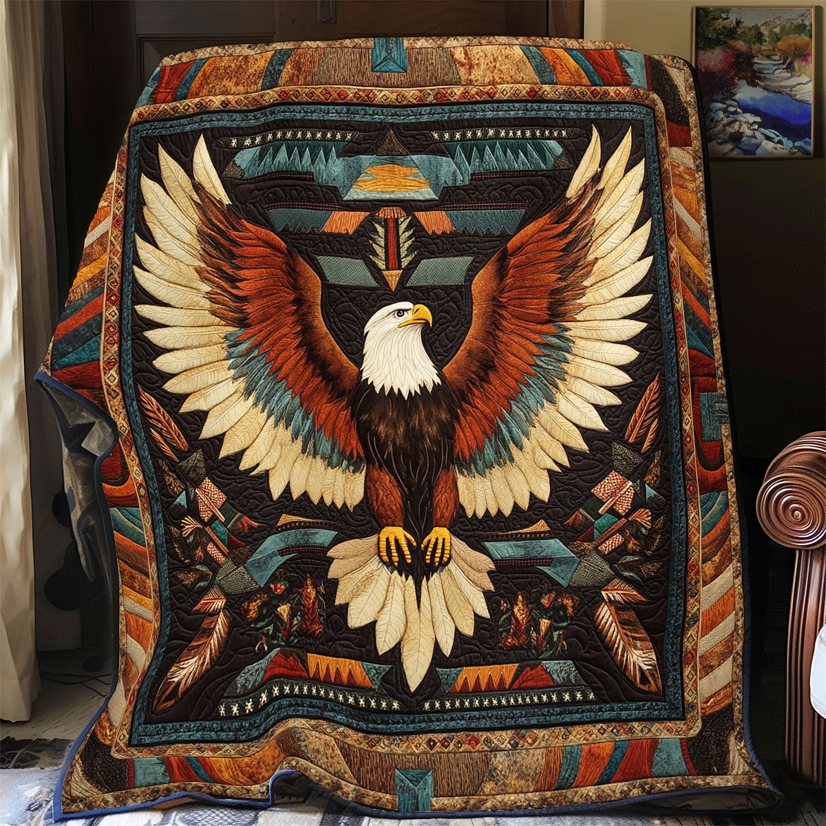 Flying Bald Eagle WU1102064CL Quilt