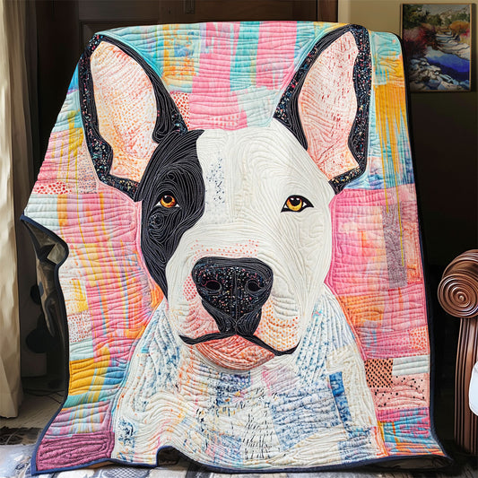 Happy Bull Terrier WU1302086CL Quilt