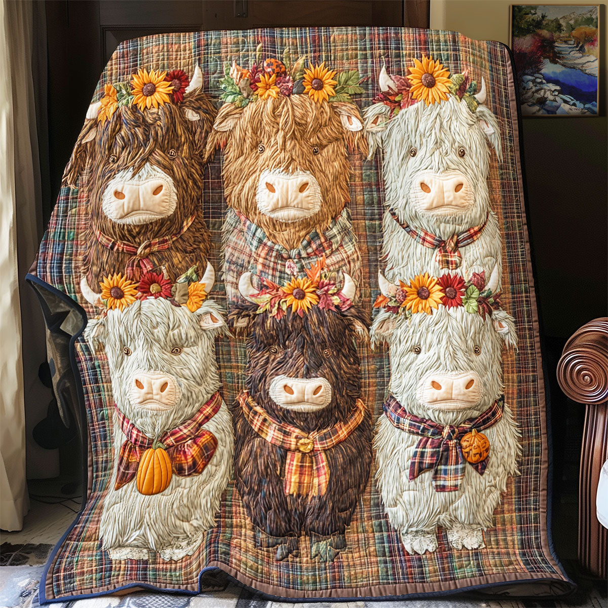 Highland Cow Autumn Feels WU1302013CL Quilt