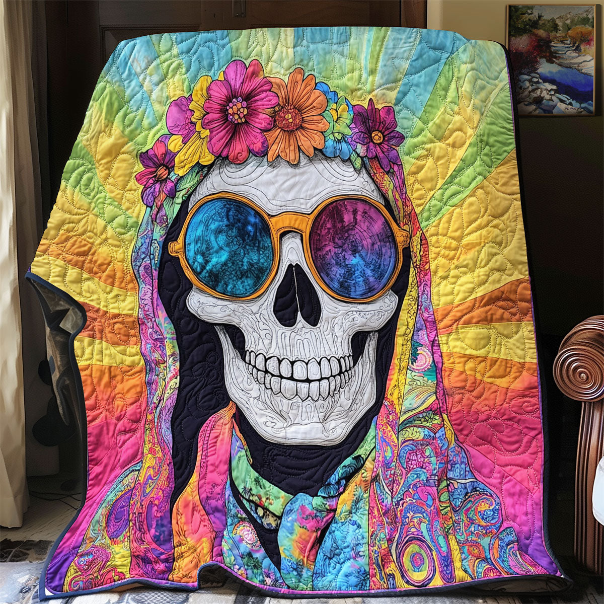 Hippie Skull WU1001003CL Quilt