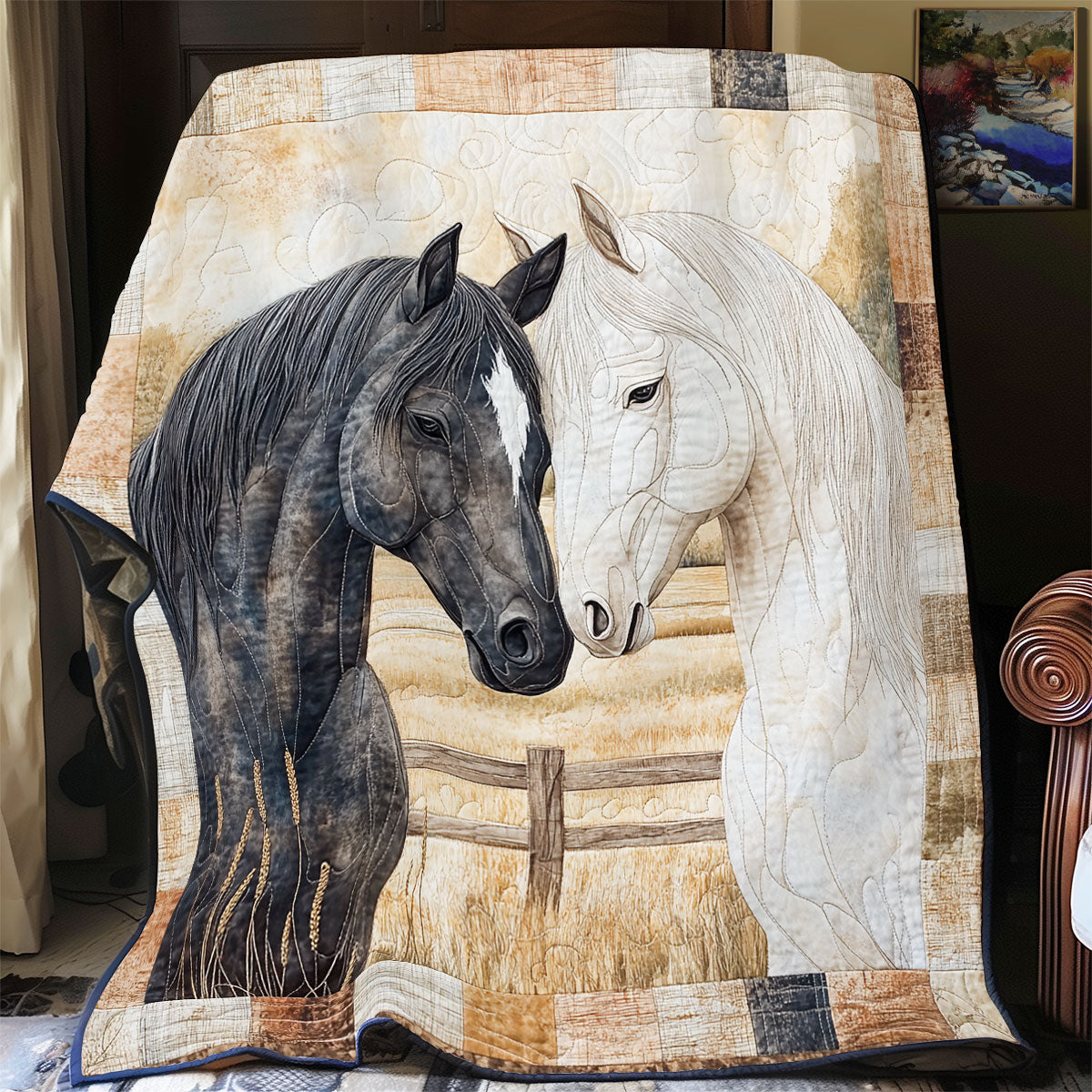 Horse Rustic Life WU1102071CL Quilt