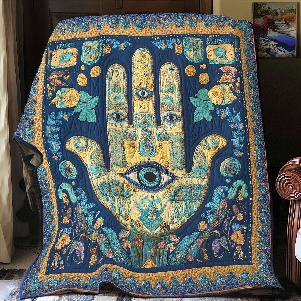 Jewish The Hamsa WU0801011CL Quilt