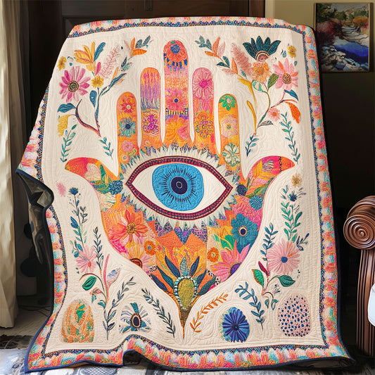 Jewish The Sacred Hamsa WU0602058CL Quilt