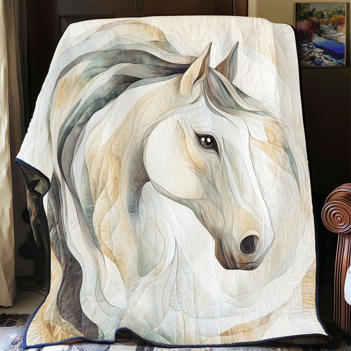 Majestic White Horse WU1801056CL Quilt