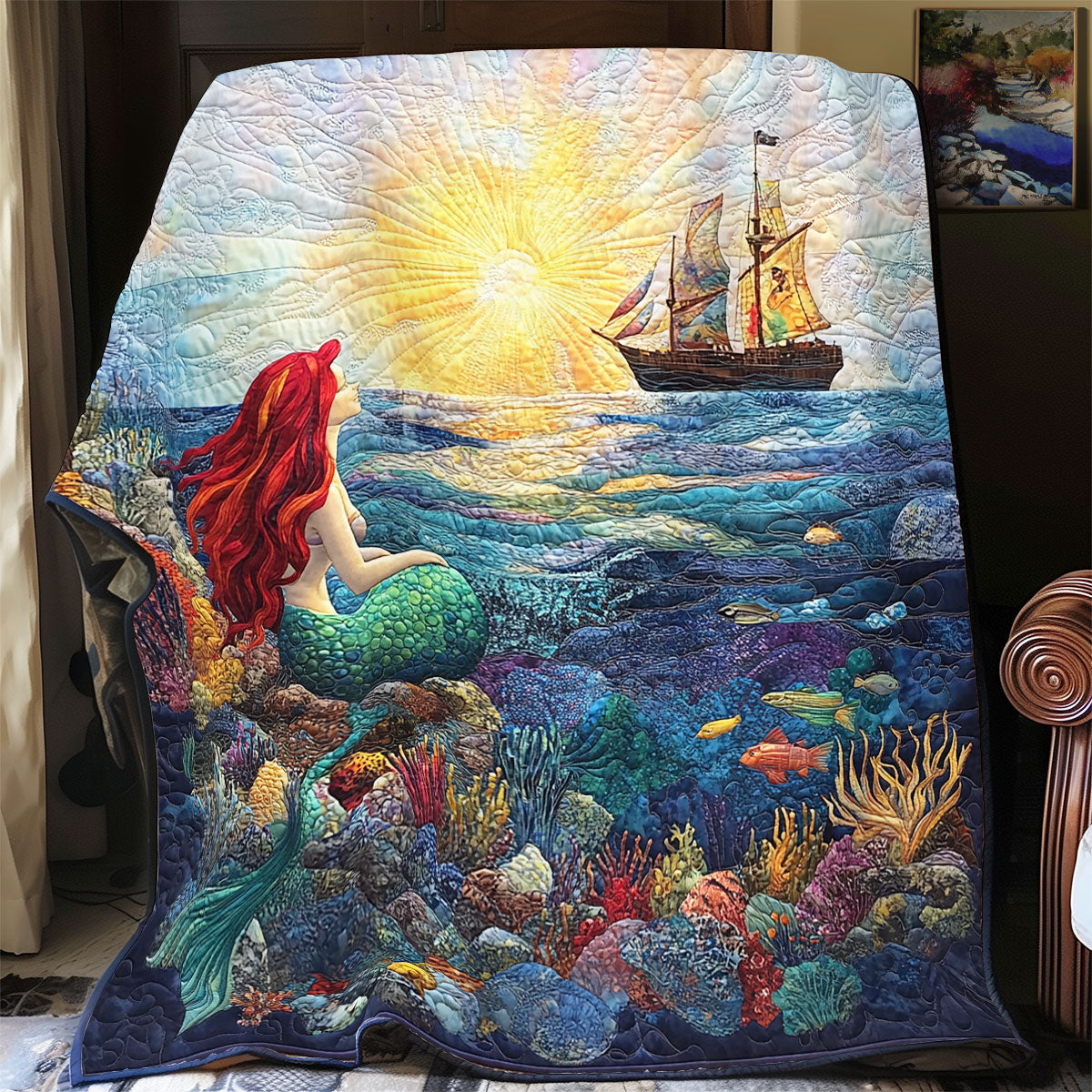 Mermaid Glowing Sunset WU0502027CL Quilt