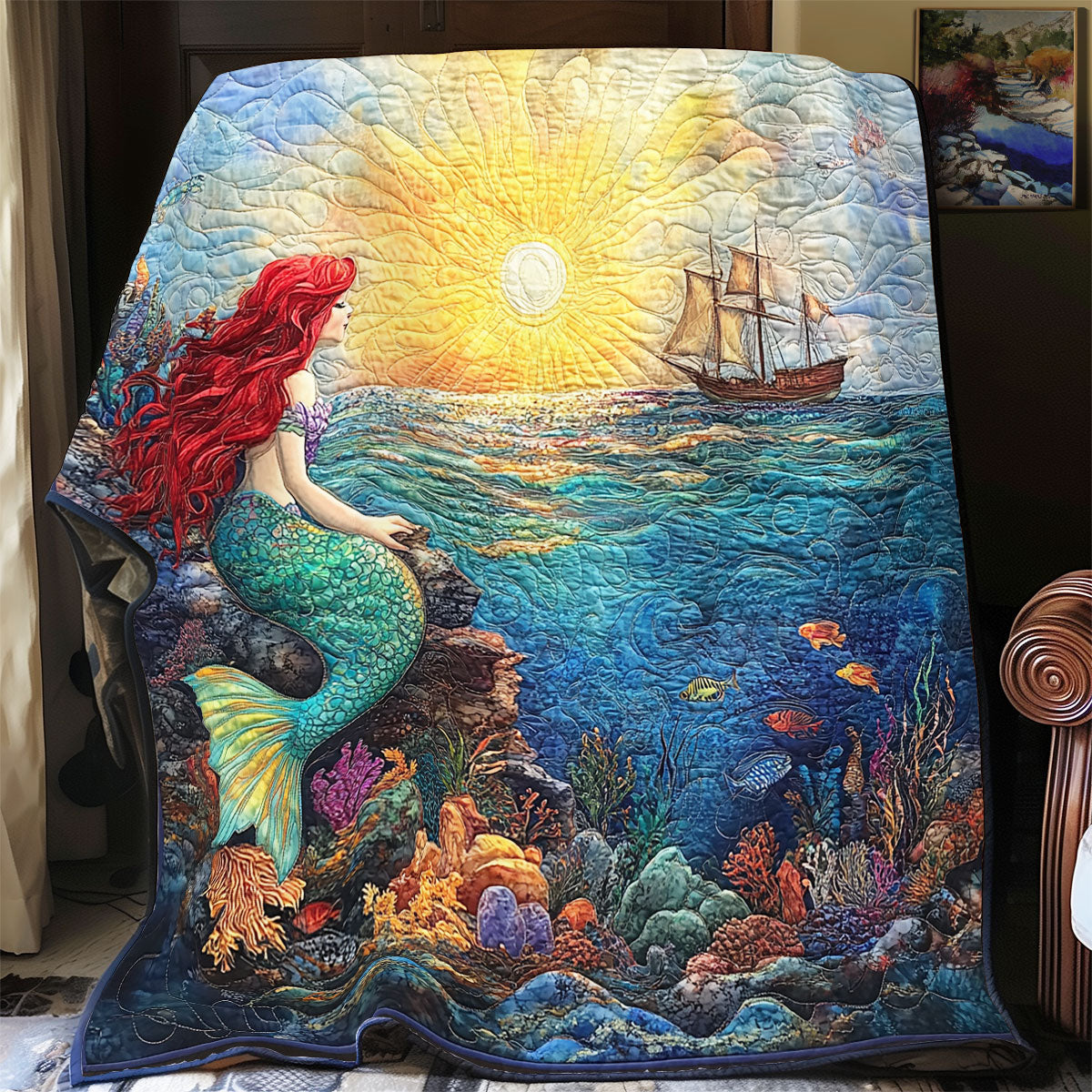 Mermaid Glowing Sunset WU0502031CL Quilt