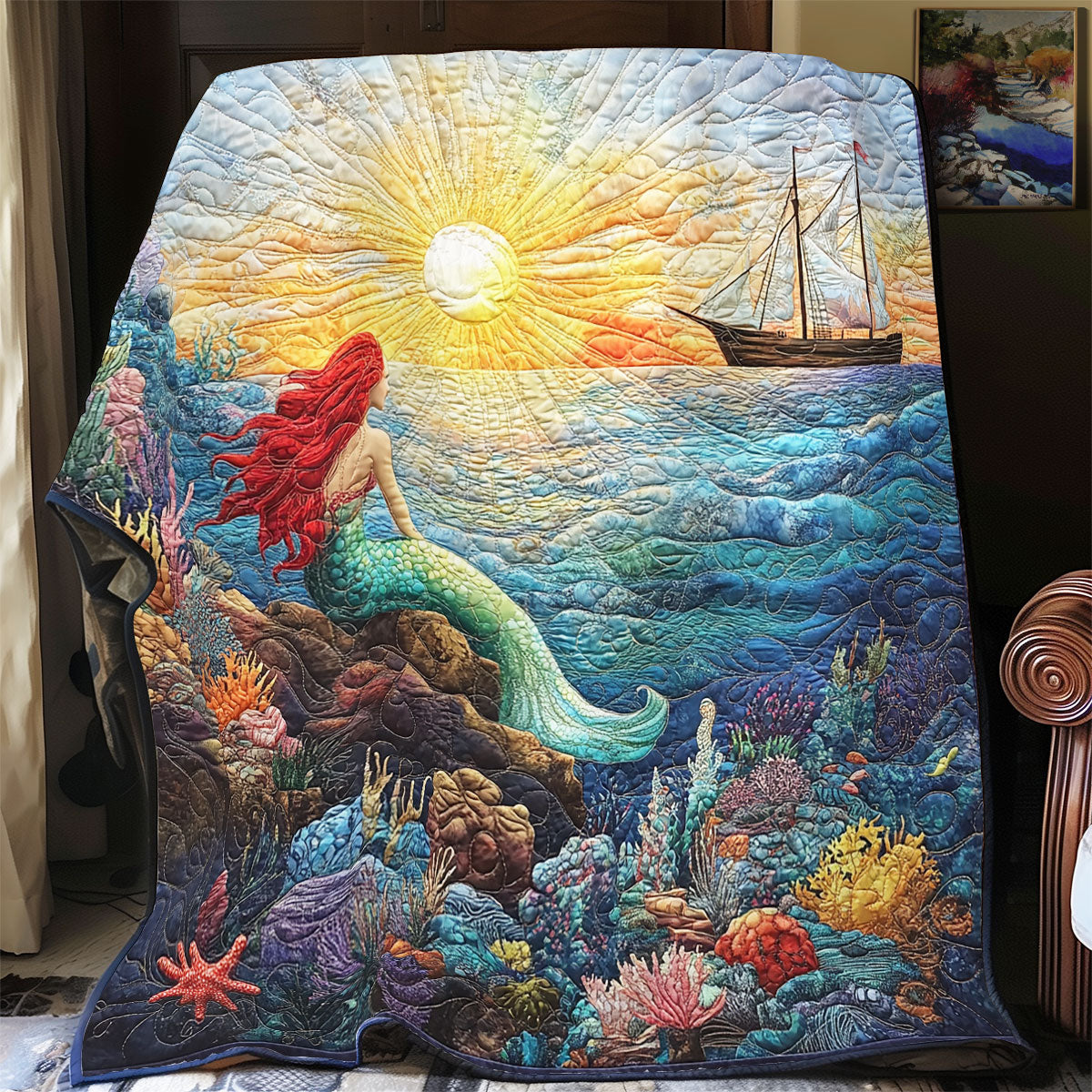 Mermaid Glowing Sunset WU0502033CL Quilt