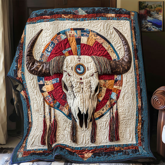 Native American Ancient Symbols & Sacred Hooves WU1203088CL Quilt