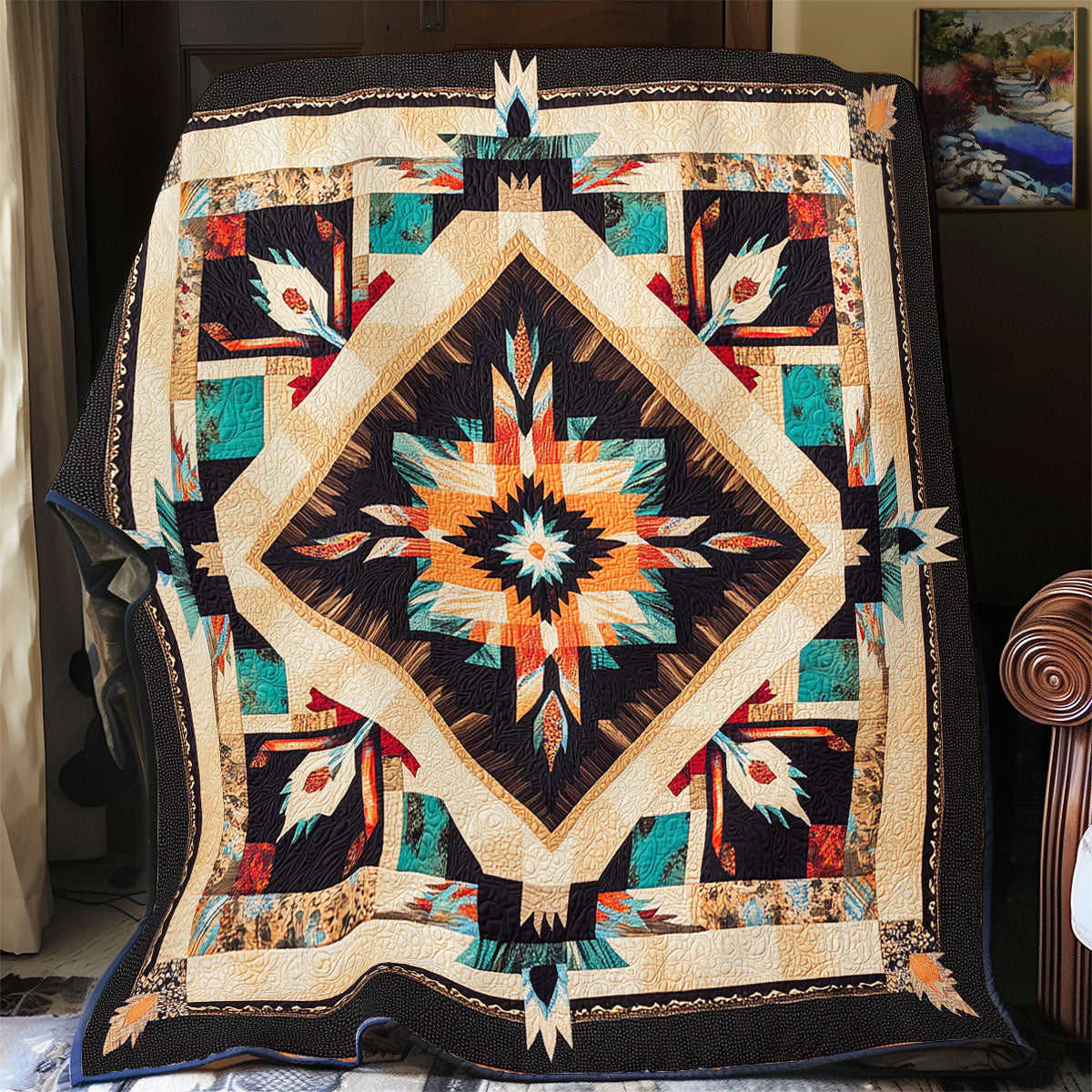 Native American Tribal Pattern WU0602021CL Quilt