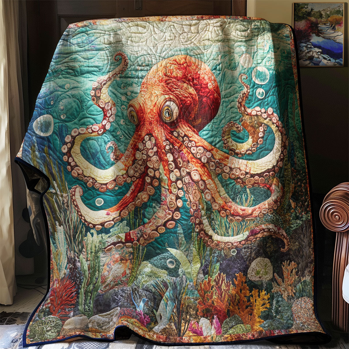 Octopus Ocean Waves WU1803087CL Quilt