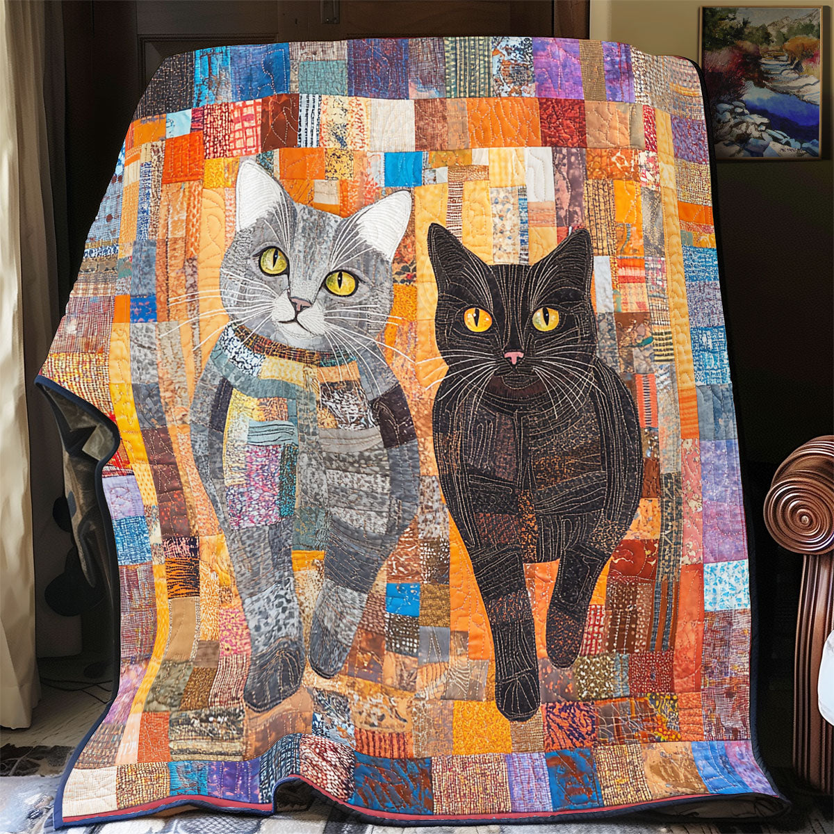 Patchwork Cats WU1801039CL Quilt