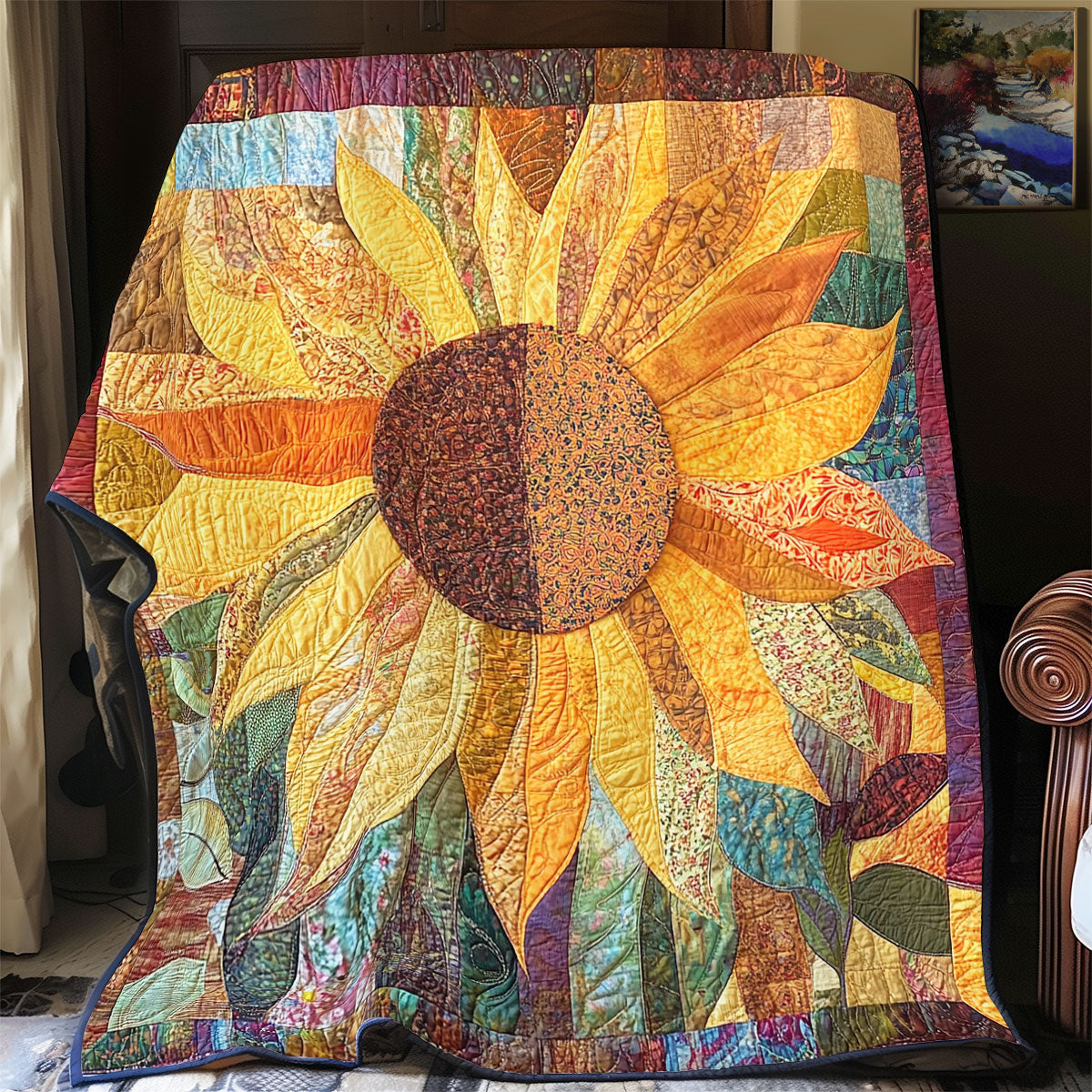 Patchwork Sunflower WU0101073CL Quilt