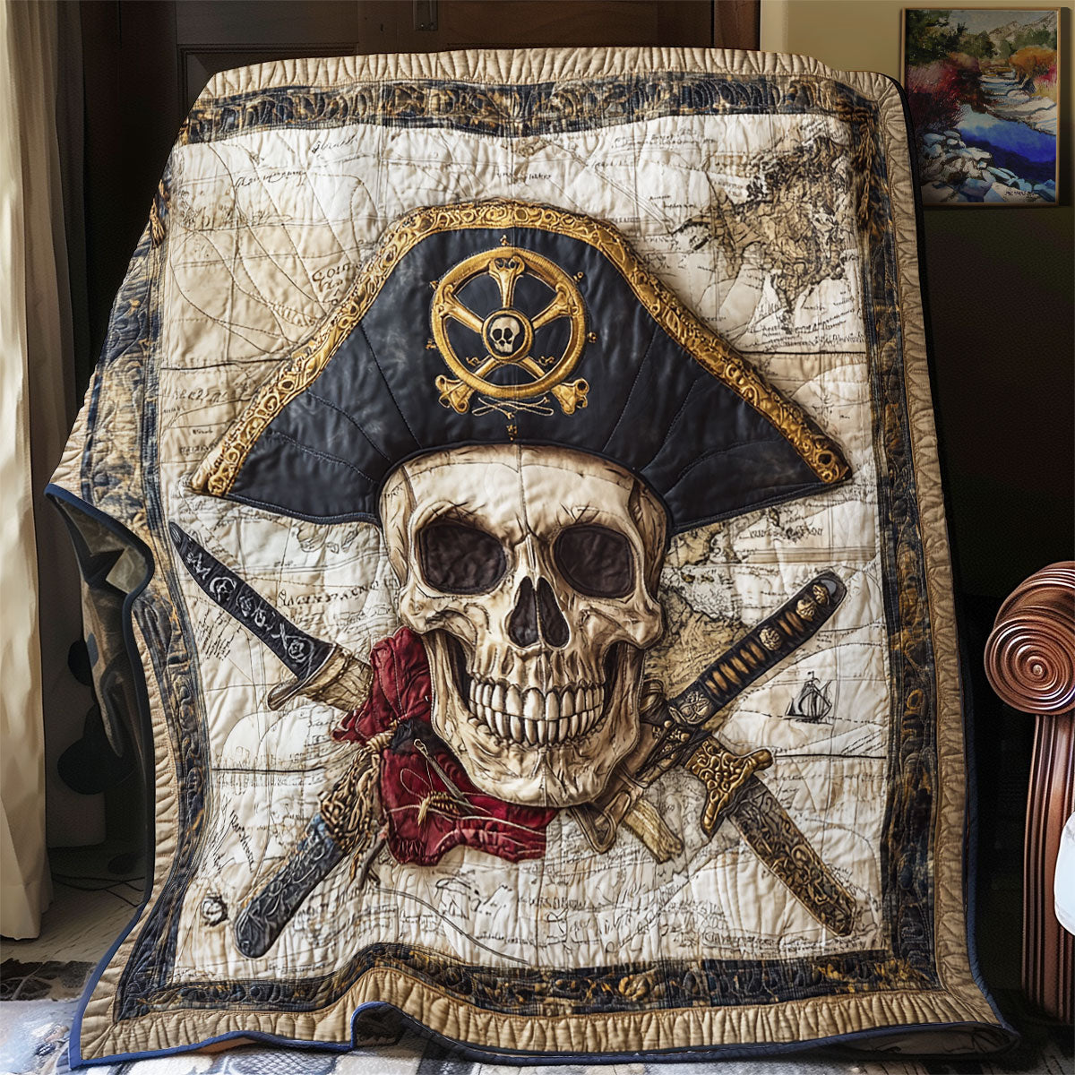 Pirate Skull WU0801013CL Quilt