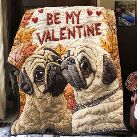 Pug Be My Valentine WU0801004CL Quilt