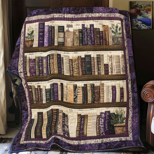 Purple Bookshelf WU2001048CL Quilt