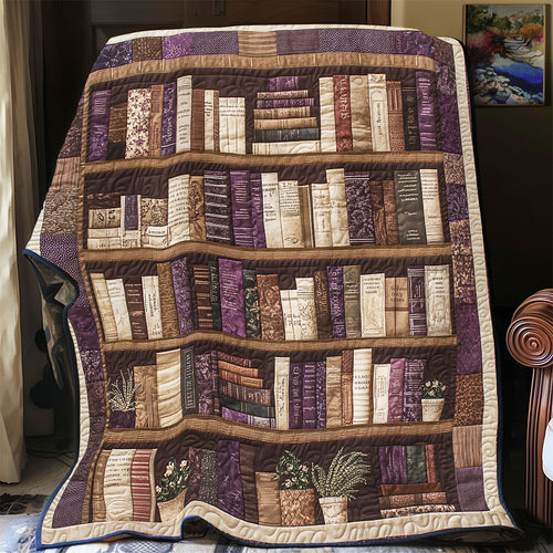 Purple Bookshelf WU2001049CL Quilt