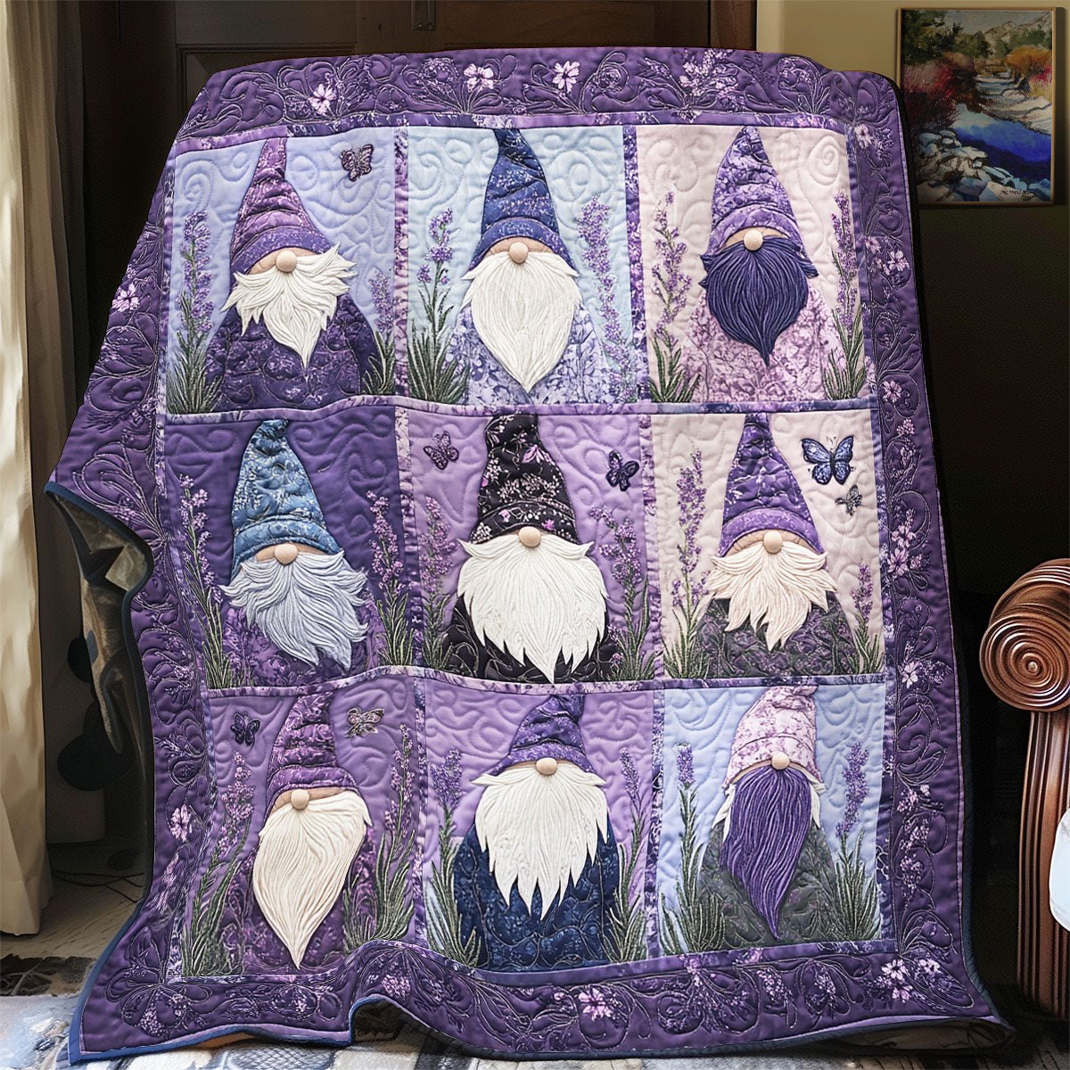 Purple Gnomes WU0201007CL Quilt