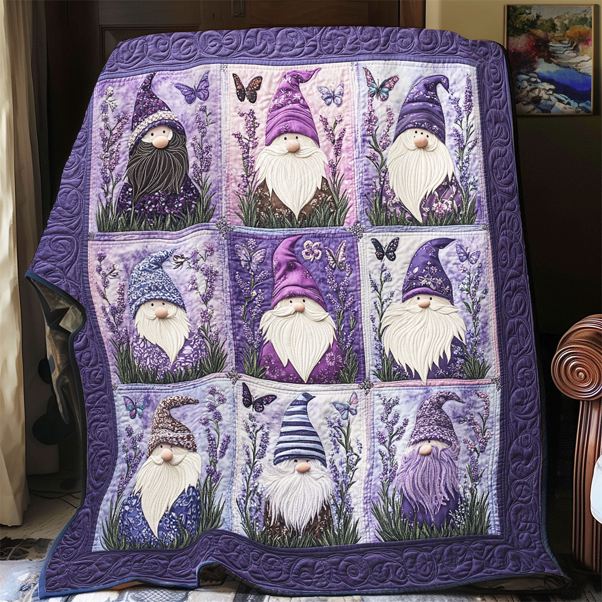 Purple Gnomes WU0201090CL Quilt