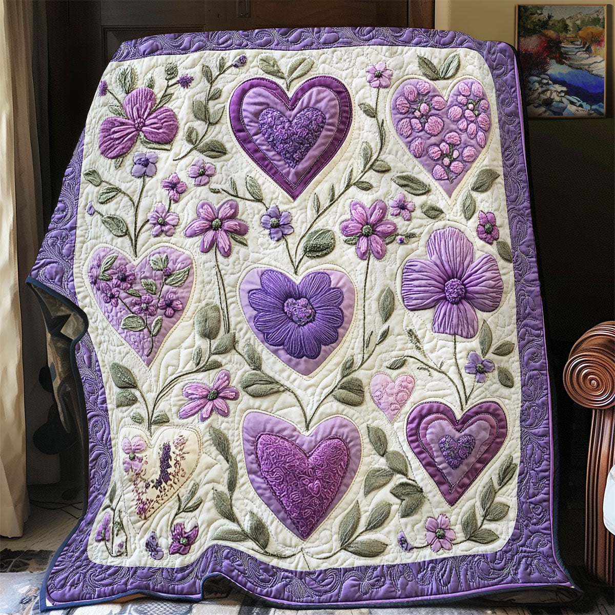 Purple Heart WU1401037CL Quilt