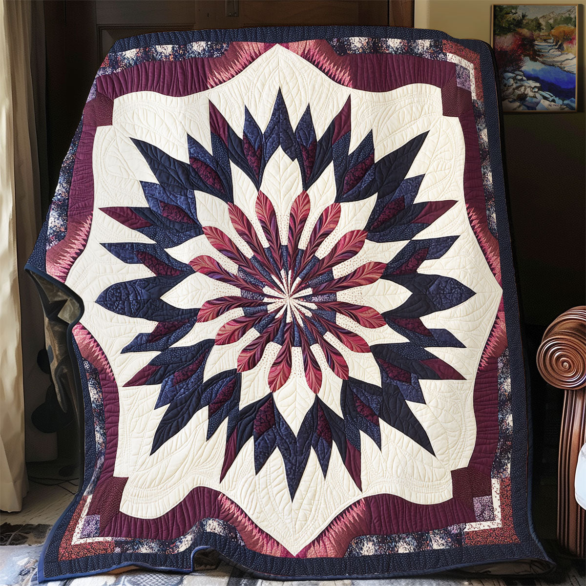 Purple Starburst Elegance WU1303122CL Quilt