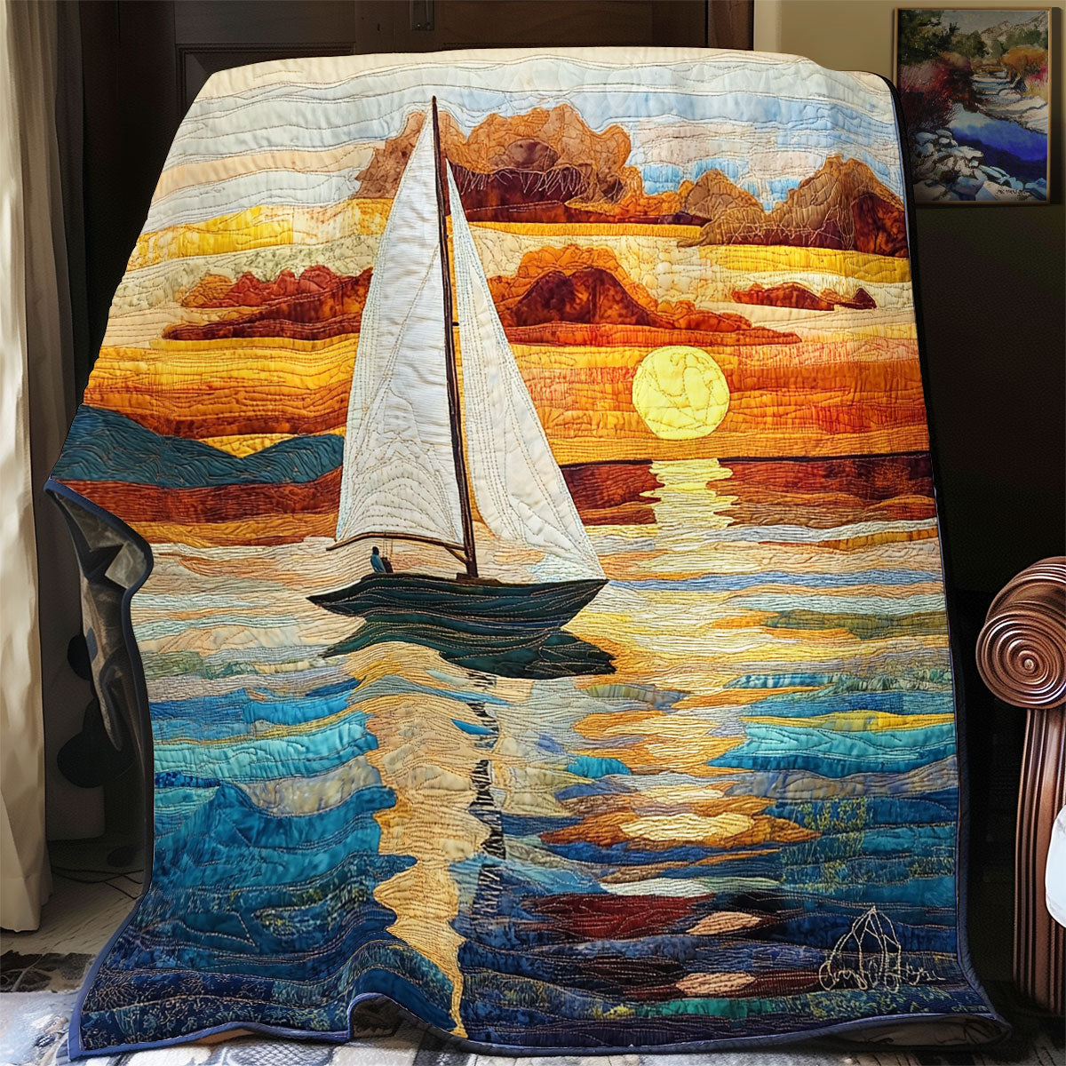 Sailing Sunset Voyage WU1303058CL Quilt