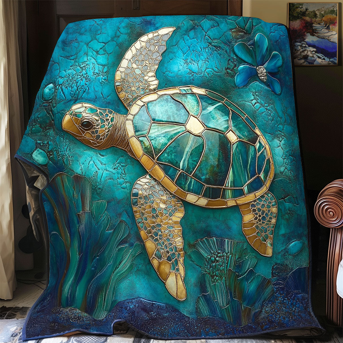 Sea Turtle Mystic Ocean WU0401001CL Quilt