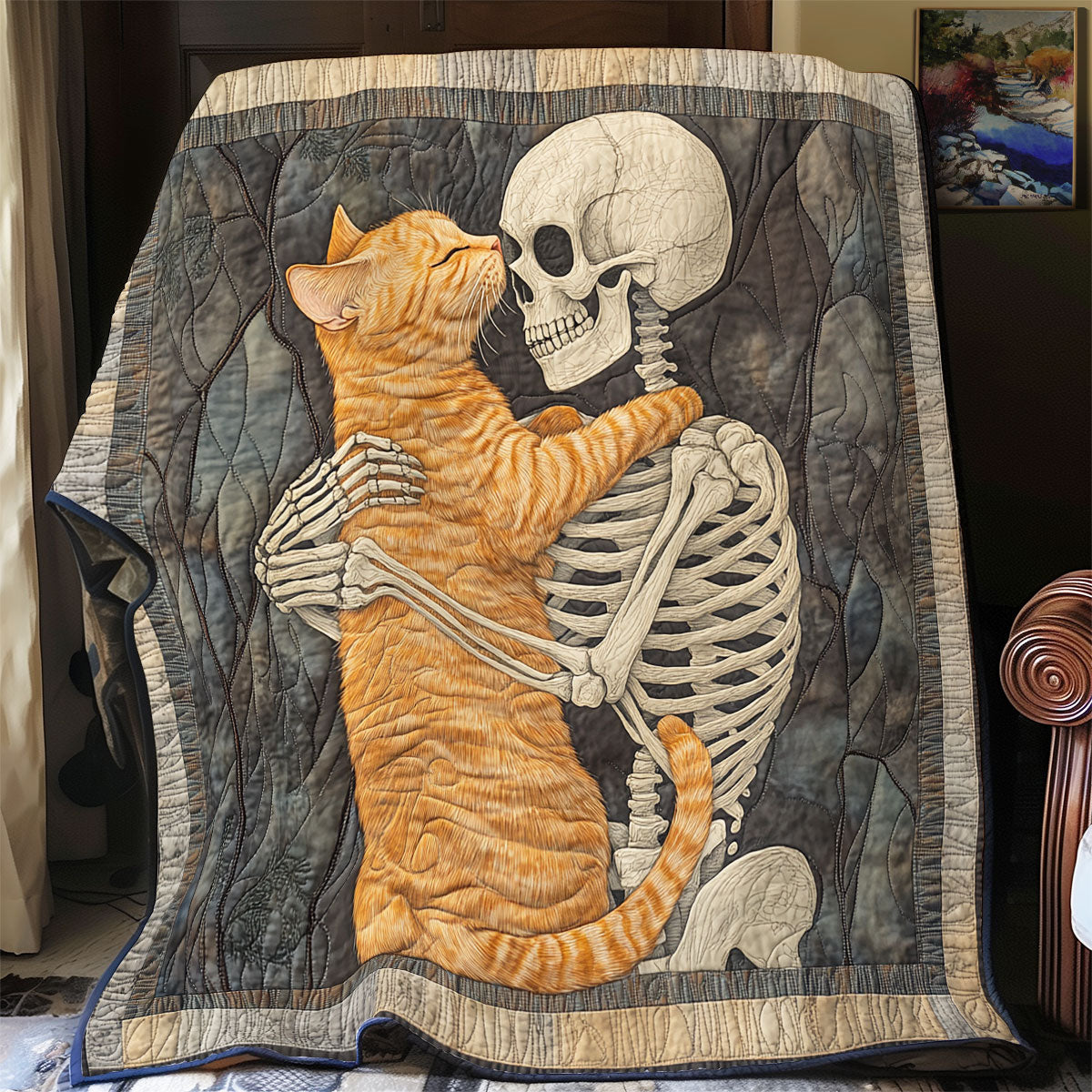 Skull And Cat Always With Me WU0101050CL Quilt