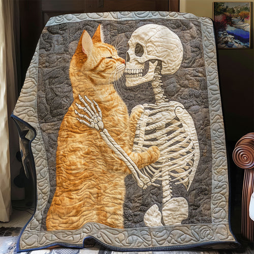 Skull And Cat Always With Me WU0101053CL Quilt