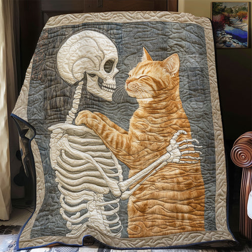 Skull And Cat Always With Me WU0101055CL Quilt