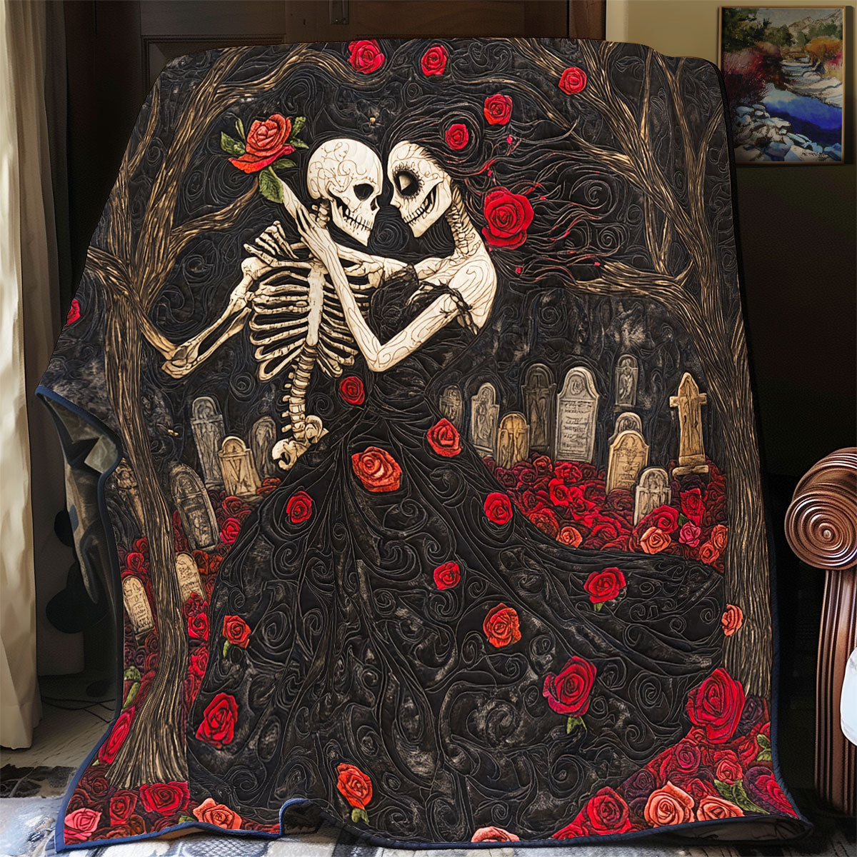 Skull Be My Valentine WU1601073CL Quilt