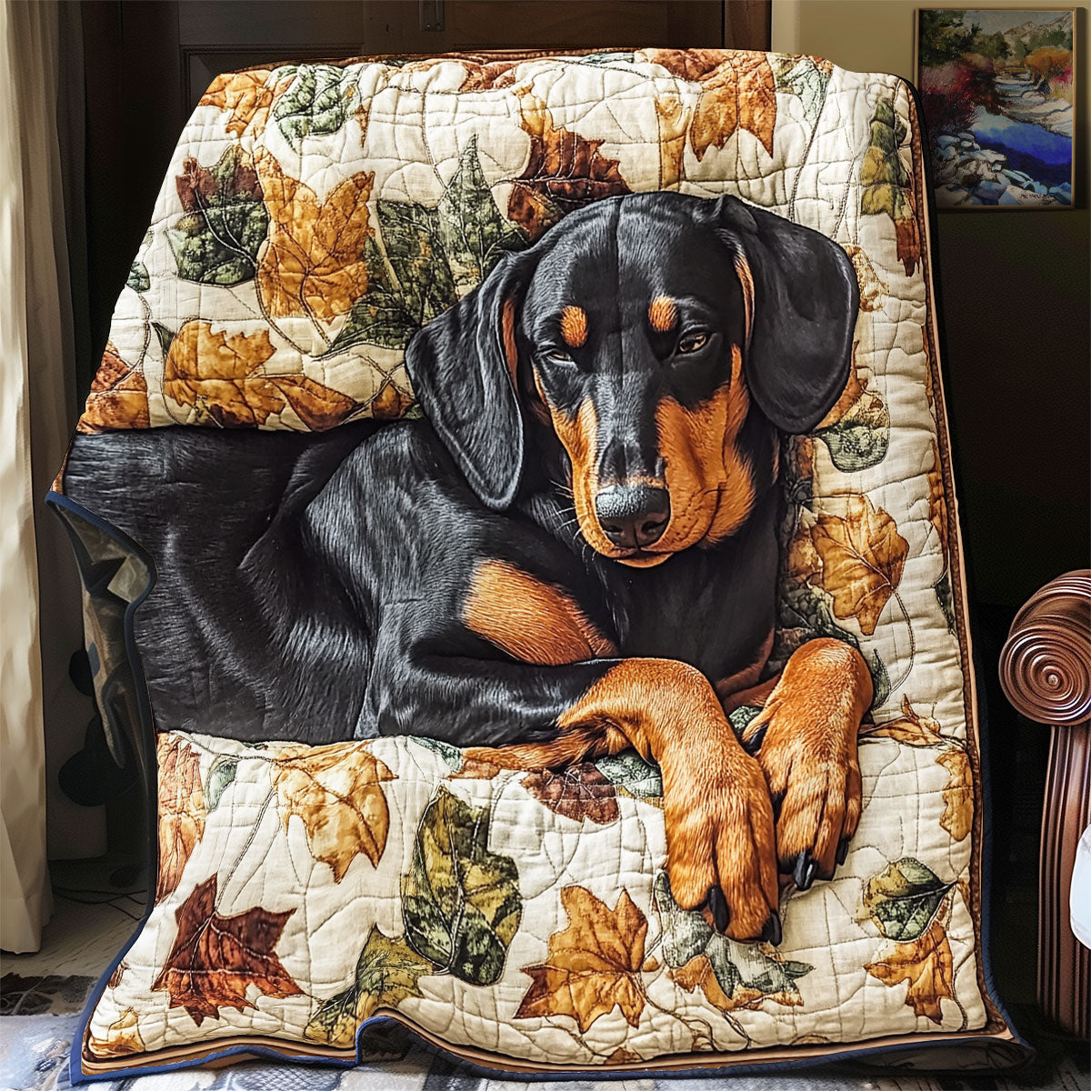 Sleeping Dachshund WU2001056CL Quilt