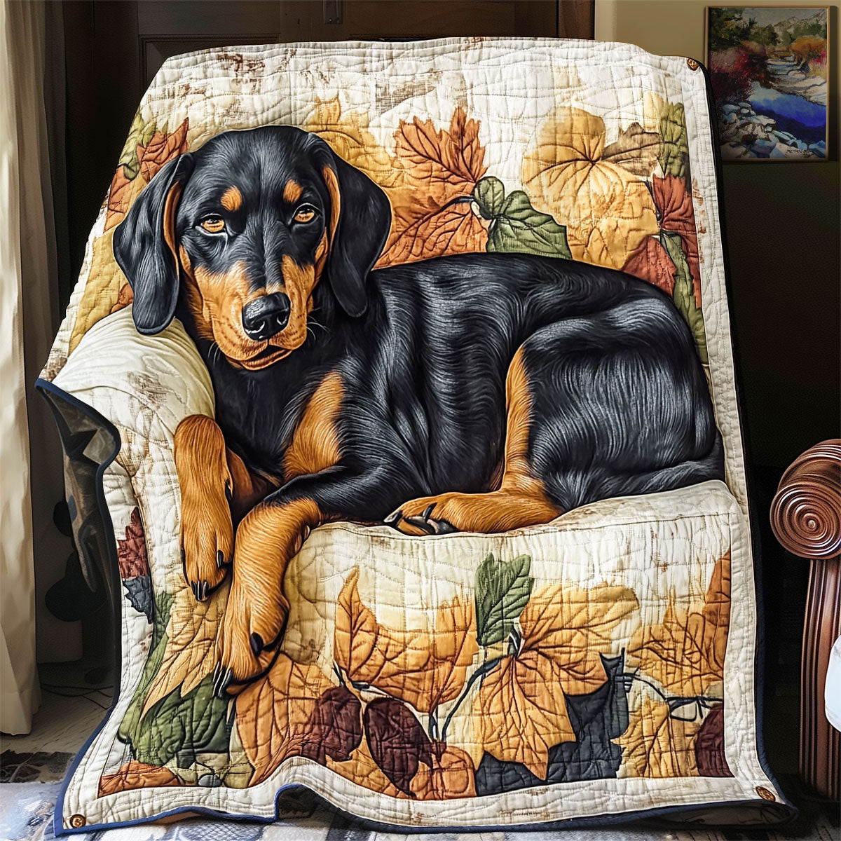 Sleeping Dachshund WU2001058CL Quilt