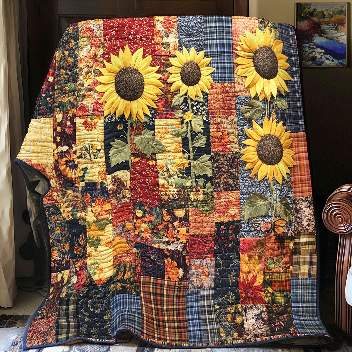 Sunflower Patchwork WU1601038CL Quilt