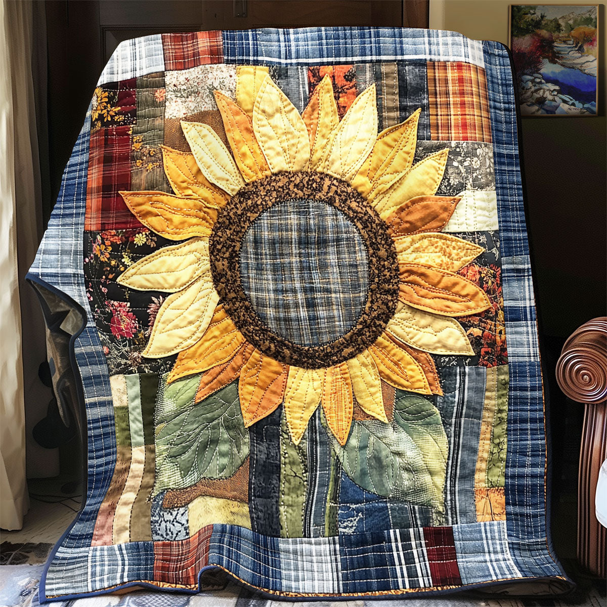 Sunflower Patchwork WU1601079CL Quilt