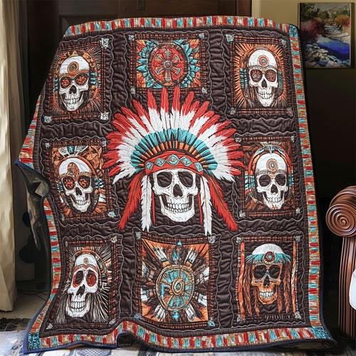 Tribal Skull WU1102035CL Quilt