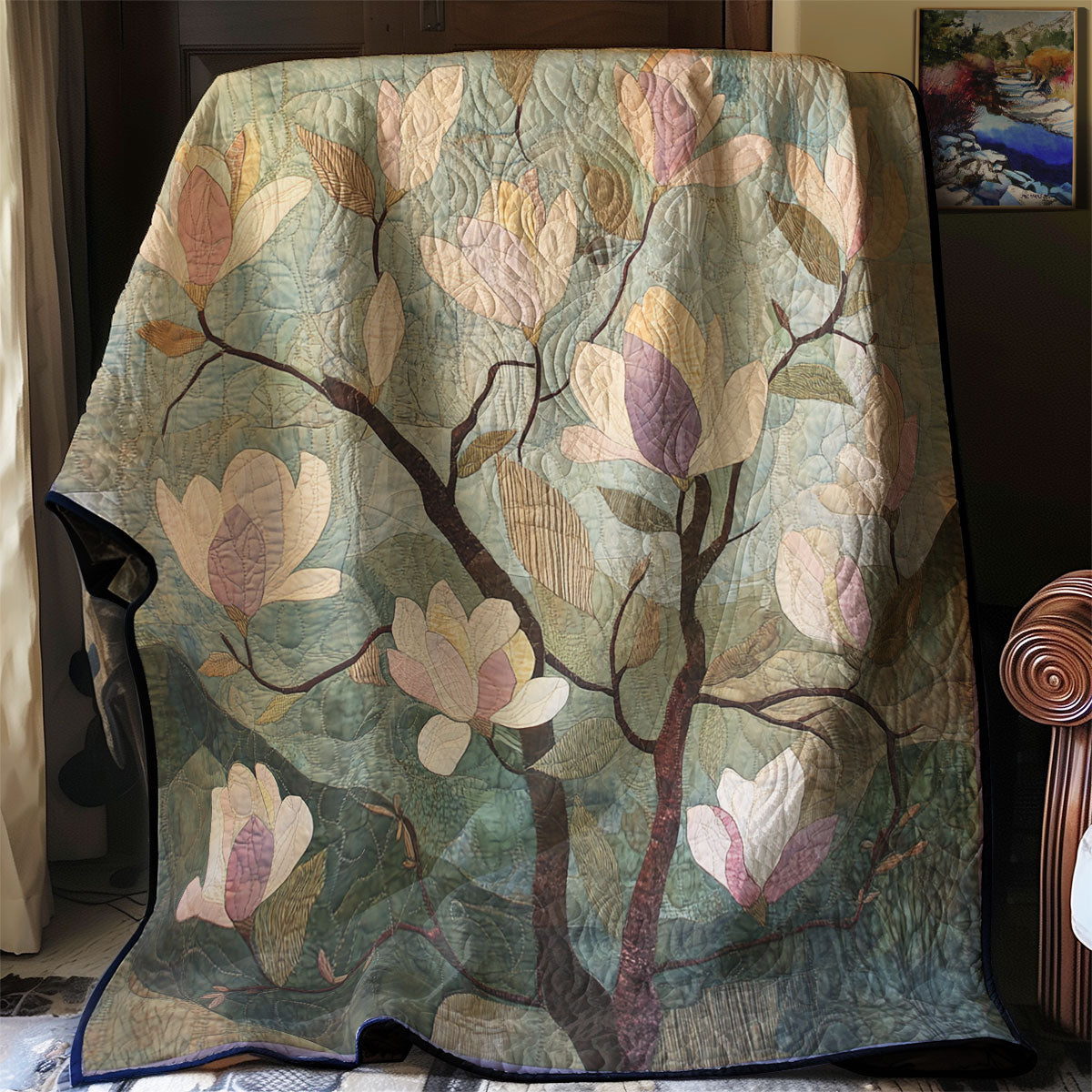 Vintage Magnolia Blooming WU1803031CL Quilt