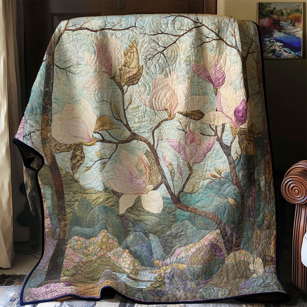 Vintage Magnolia Blooming WU1803034CL Quilt