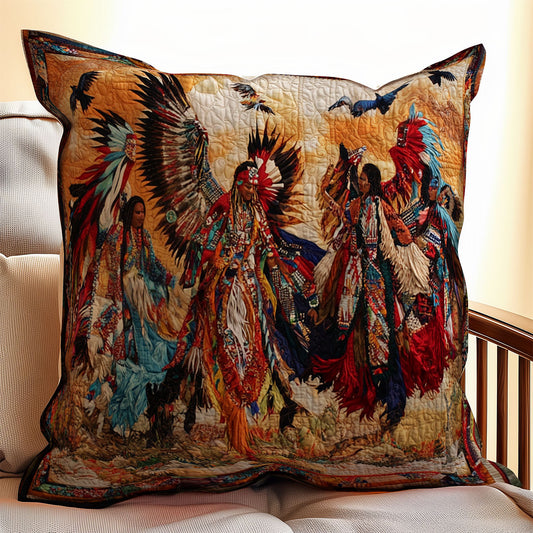 Native American Dancing In The Wild WU0702030CL Quilt Pillow Case