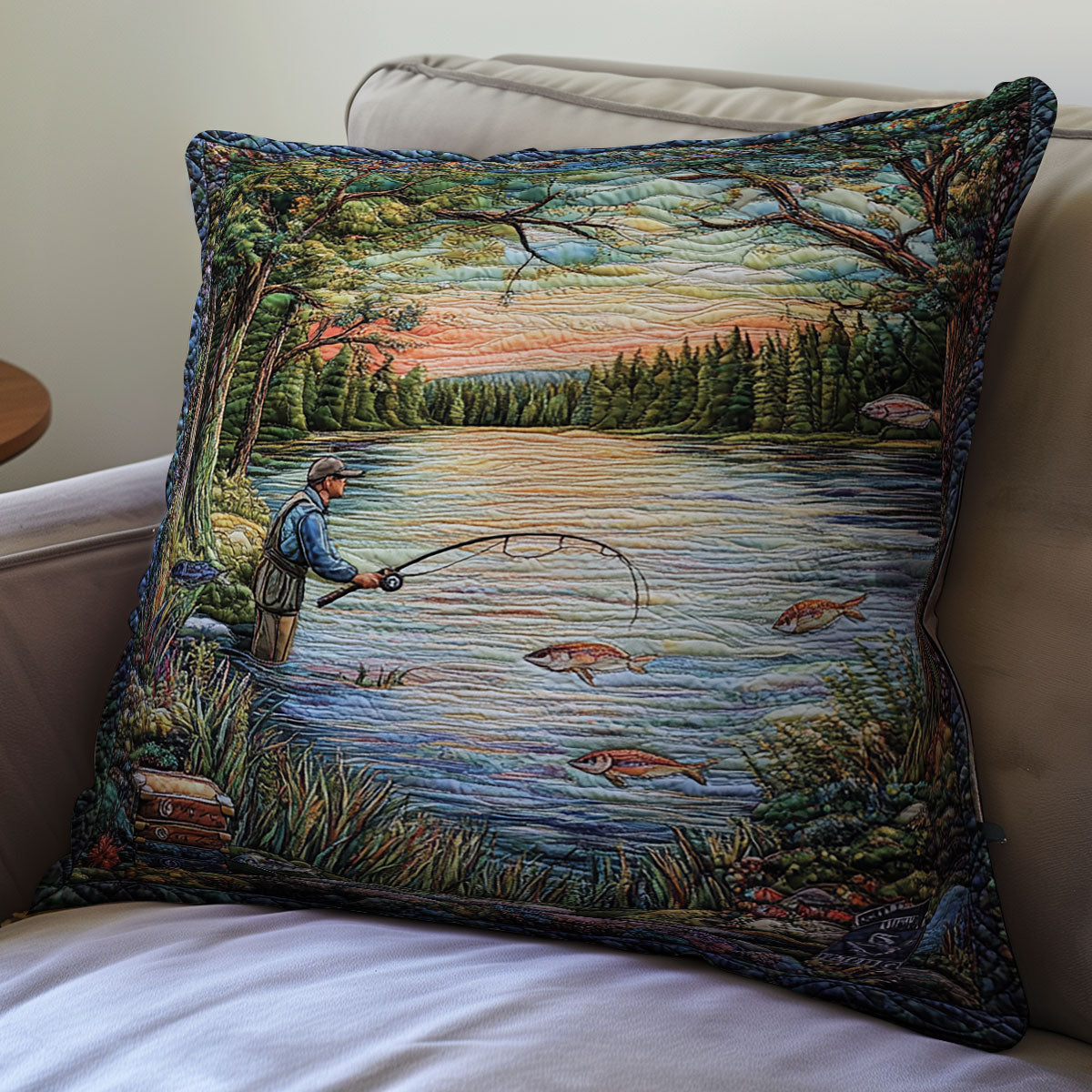 Fishing Time WU0702073CL Quilt Pillow Case