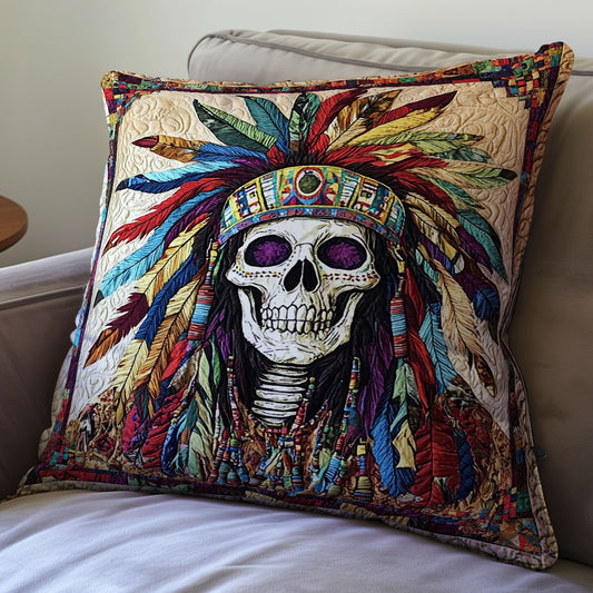 Native American Skull WU0702055CL Quilt Pillow Case