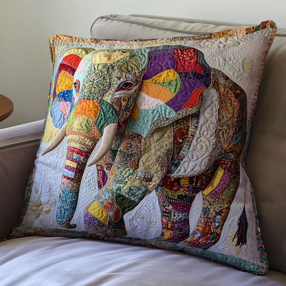 Patchwork Elephant WU0702099CL Quilt Pillow Case