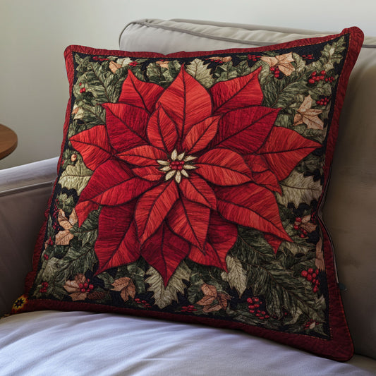 Poinsettia WU0702051CL Quilt Pillow Case