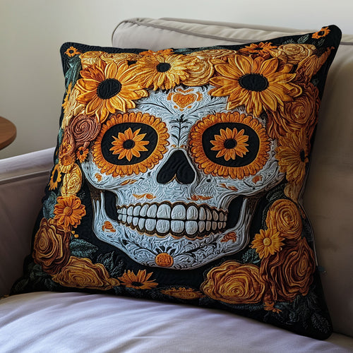 Skull And Sunflower WU0702043CL Quilt Pillow Case