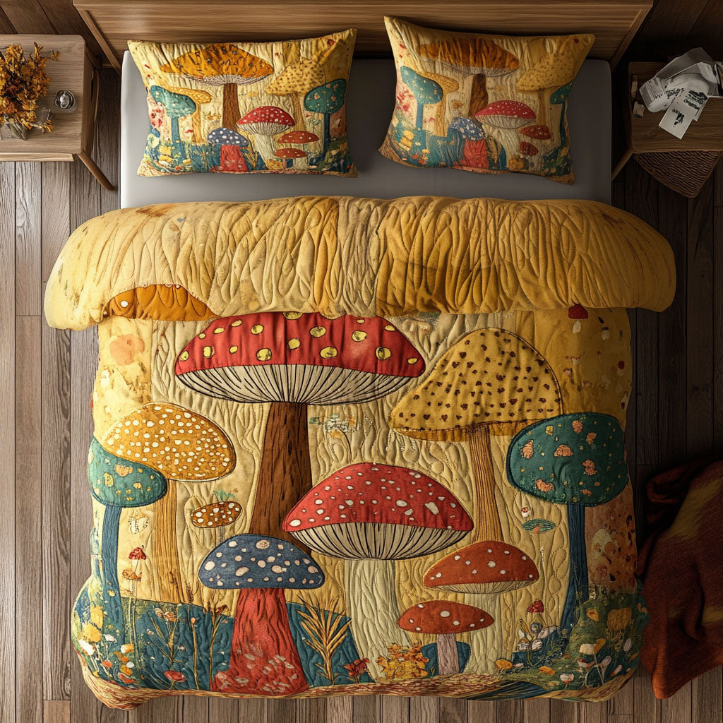 Mushroom Autumn Foliage WU0403005CL Duvet Cover Set