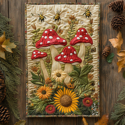 Mushroom Forest WU0303013CL Quilted Table Runner