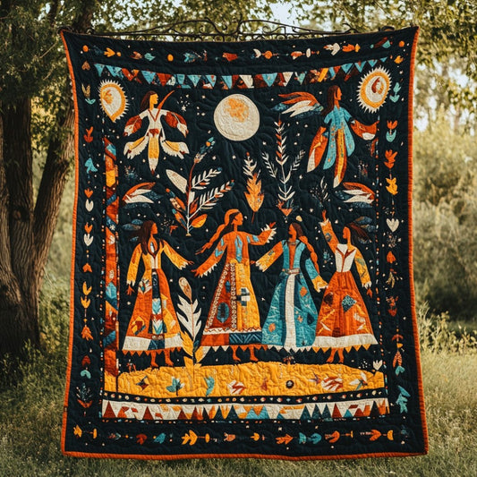 Native American Dancing In The Wild WU1401019CL Quilt