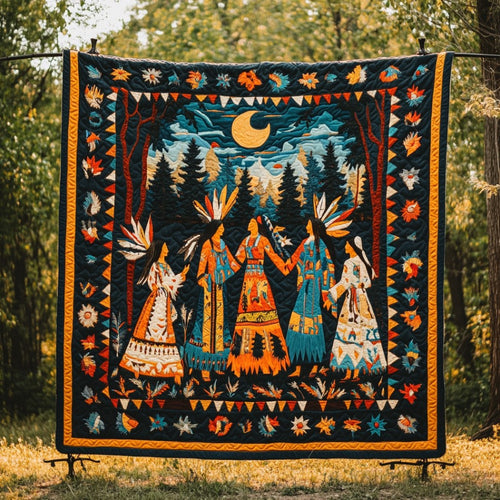 Native American Dancing In The Wild WU1401020CL Quilt